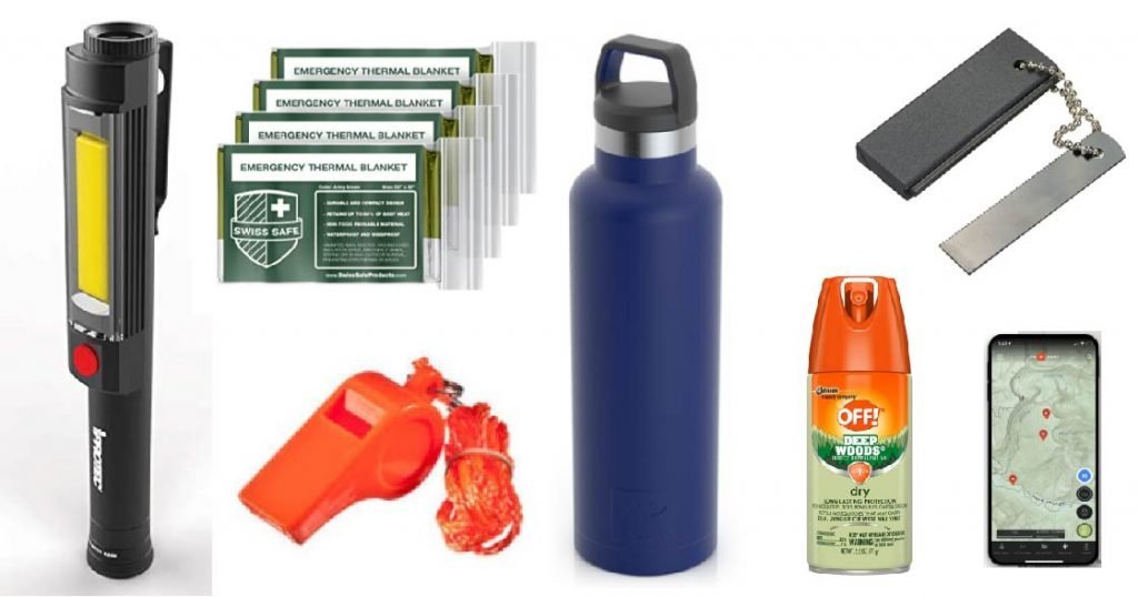 Some of the essential items for our outdoors packs