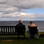 Couple enjoying the outdoors while accommodating a disability