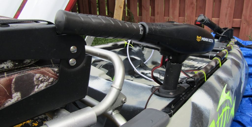 The control system for our trolling motors fit well in the rod holder