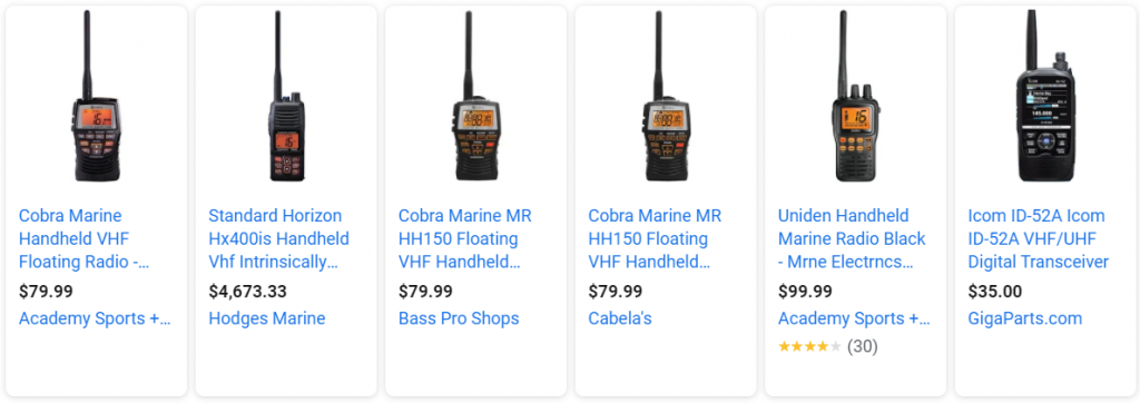 A Google search will give you plenty of options to choose from should you decide to use a marine handheld radio for your kayaking adventures.