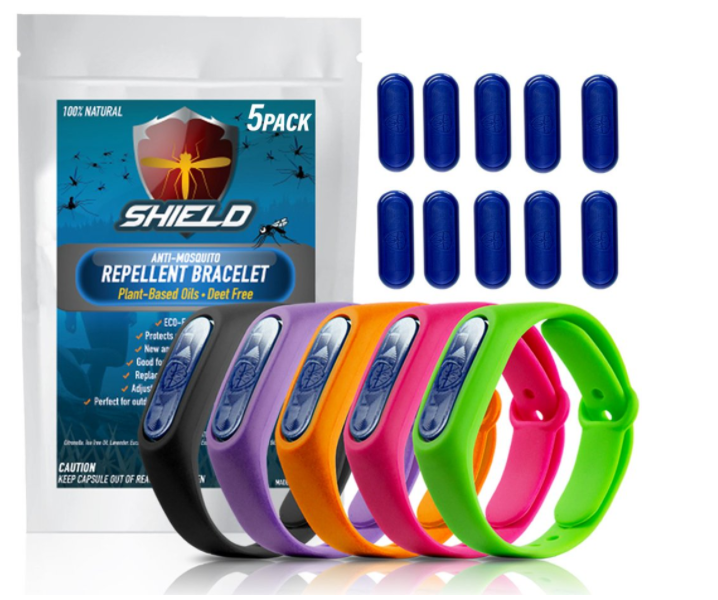 There are a variety of bracelet type products out that claim to provide some protection to mosquitoes.