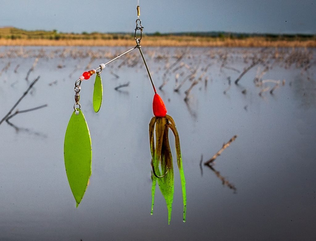 Spinner baits can provide a great deal of sound, vibration, and flash to attract the attention of your target fish.