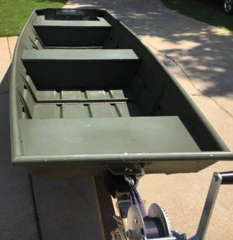 The base version of the 1436 Alumacraft Jon Boat