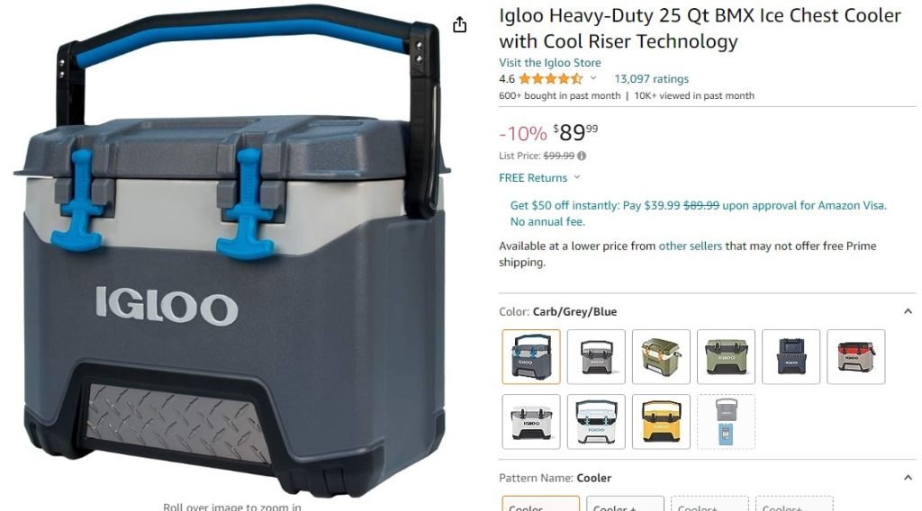Solid or hard sided coolers are great for substitute seats and work tables. We highly recommend latches to keep the live fish inside.