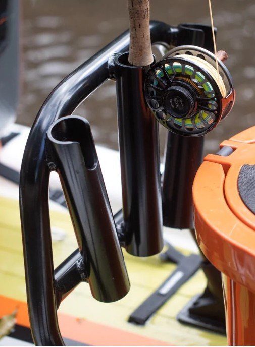 Multiple rod holders on a single rack can save space and provide multiple angles for trolling.