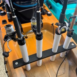 The Navarre Vertical Rod Holder can provide excellent, compact, and secure rod storage while traveling across the water.
