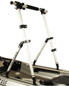 Some stand up assist bars can be purchased that attach to the track mounts already on your kayak.