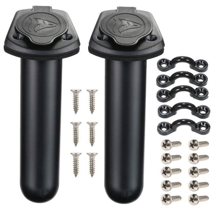 Rod holders that sit at an angle allow for modifications and solutions to a variety of kayaking problems.