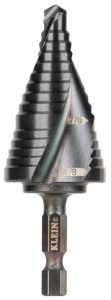 Step or pyramid bits are a huge time saver when needing larger holes.