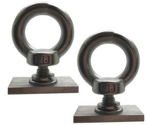Eyebolts can ensure the anchor line is secured to your kayak and take up less room than a cleat