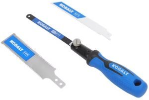 This cross cut saw with interchangeable blades has been a huge source of help to us with our kayak mods.