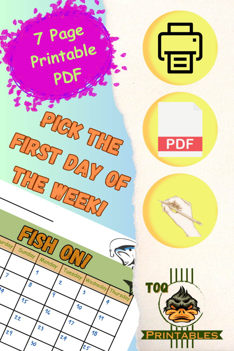 The Fishing Calendar For All 7 Weekdays – The Outdoors Quest